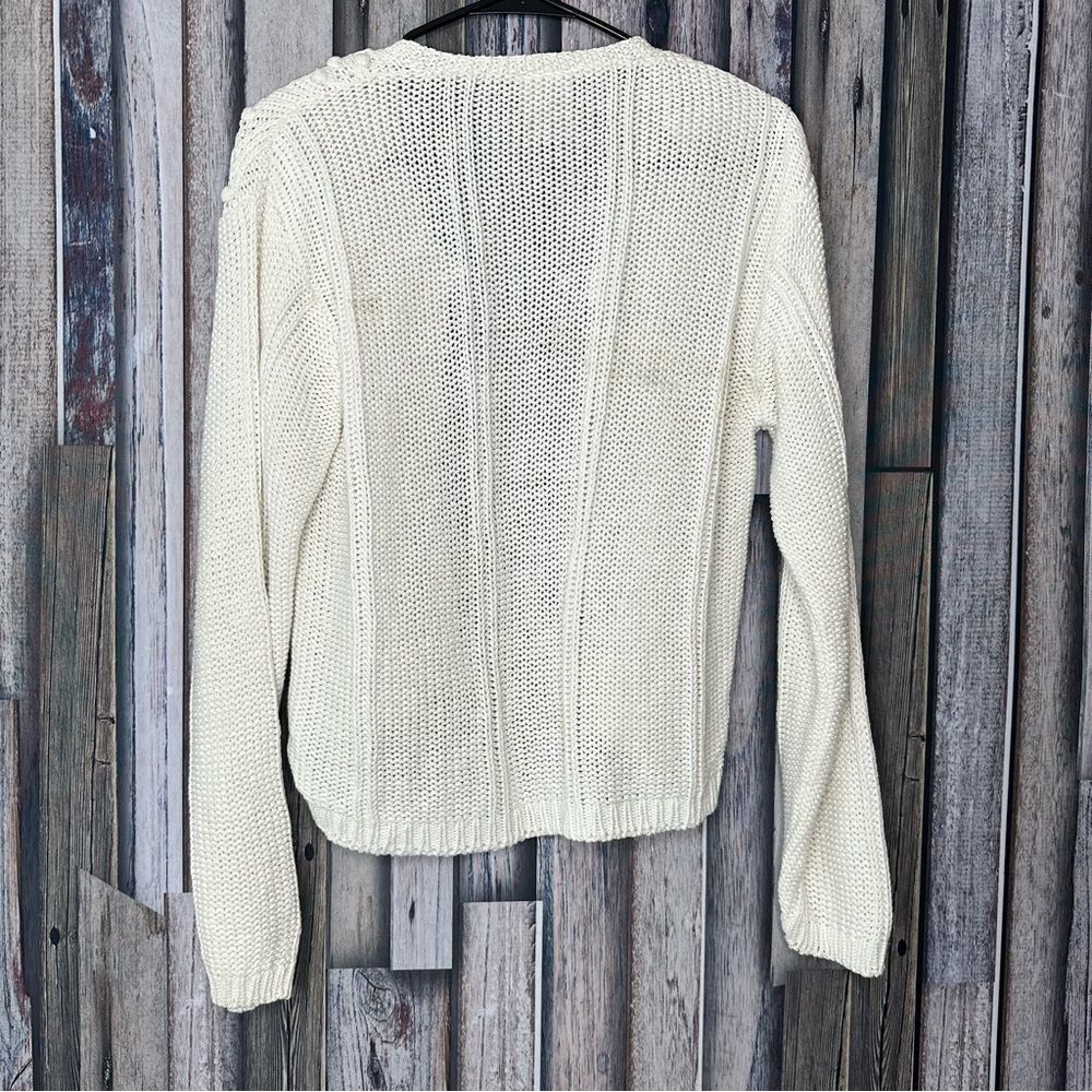 Beldoch Popper Vintage Women's Cream Cardigan Sweater Large - Picture 3 of 4